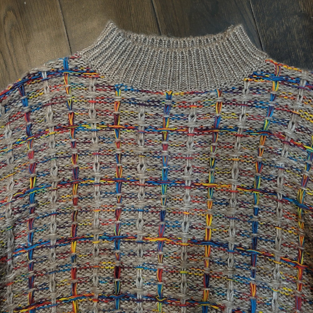 Multicolor Knit Cropped Sweater - Picture 3 of 7